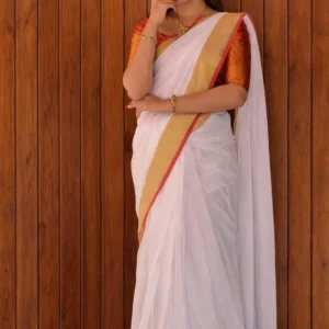 Mul Cotton white and red