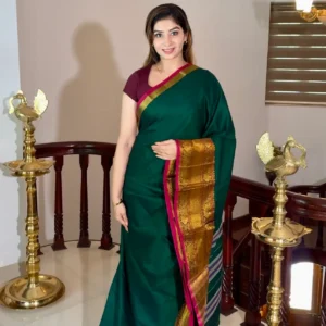 Narayanpet soft cotton green saree - Nc101